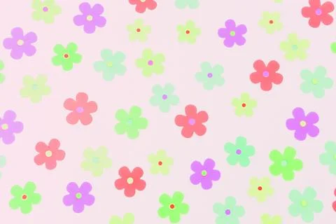 Creative pattern made of colofule  flowers on  background.  Foto stock