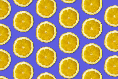 Creative pattern made of lemon. Foto stock