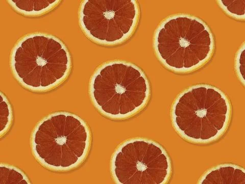 Creative pattern made of red oranges. Stock Photos
