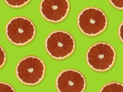 Creative pattern made of red oranges. Stock Photos