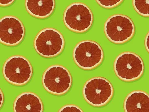 Creative pattern made of red oranges. Stock Photos