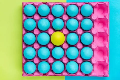 Creative pattern of pastel eggs,be yourself visual art Creative pattern of... 스톡 사진