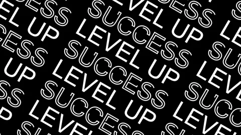 Creative Pattern of Success Level Up Text on Black Background for Motivatio.. 動画素材 332700659