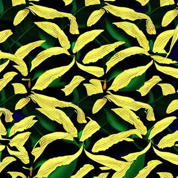 Creative pattern with tropical leaves. Trendy texture with hand drawn exotic  스톡 일러스트