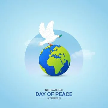 Creative Peace Day ads design. International Peace Day, Celebrated in Unite.. Stock Illustration