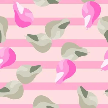Creative pears seamless pattern. Abstract summer fruit background. Stock Illustration