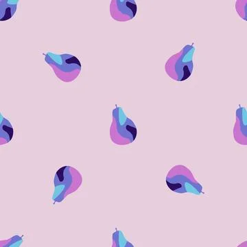 Creative pears seamless pattern. Abstract summer fruit background. Stock Illustration