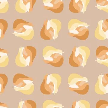 Creative pears seamless pattern. Abstract summer fruit background. Stock Illustration