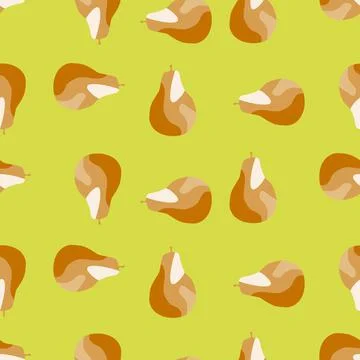 Creative pears seamless pattern. Abstract summer fruit background. Stock Illustration
