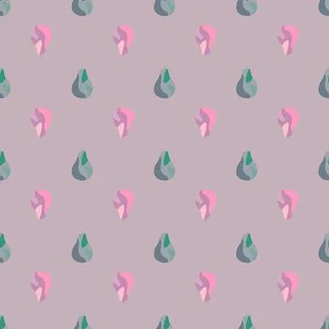 Creative pears seamless pattern. Abstract summer fruit background. Illustrazione stock