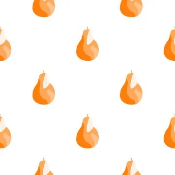 Creative pears seamless pattern. Abstract summer fruit background. Stock Illustration