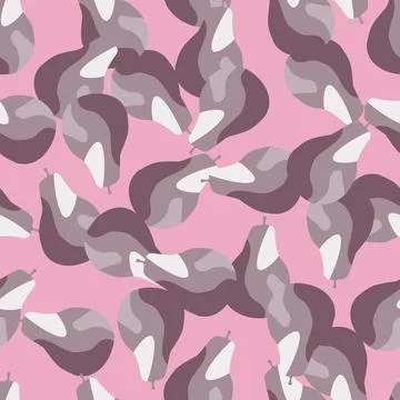 Creative pears seamless pattern. Abstract summer fruit background. 库存插图