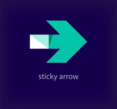 Creative peeled or folded arrow logo. Stock Illustration