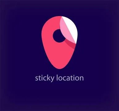 Creative peeled or folded location logo. Stock Illustration