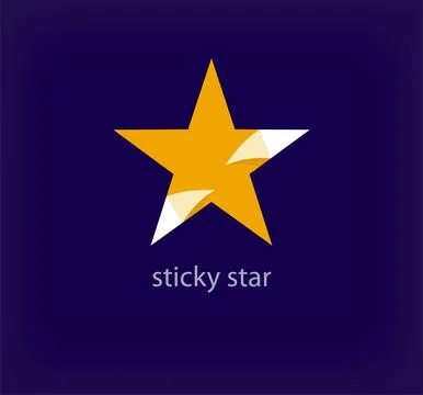 Creative peeled or folded star logo. Stock Illustration