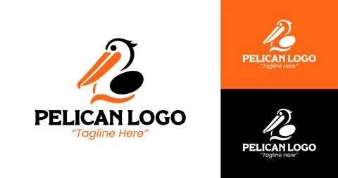 Creative Pelican Logo with Abstract Shape and Beak Stock Illustration