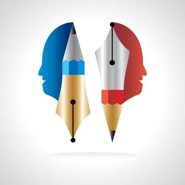 Creative pen and pencil Stock Illustration