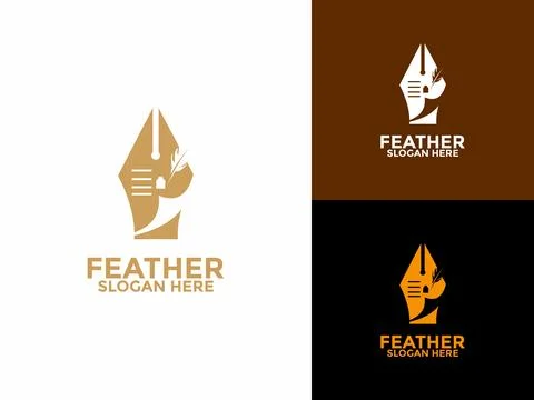 Creative Pen logo design template Stock Illustration