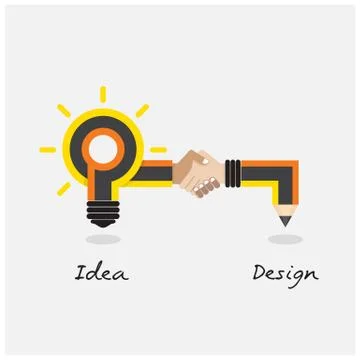 Creative pencil and light bulb design. flat design style modern concept. Illustrazione stock