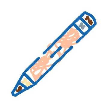 Creative pencil doodle icon for education and art Stock Illustration