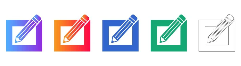 Creative Pencil Editing Tool Icons Collection Stockillustratie
