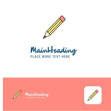 Creative Pencil  Logo Design. Flat color Logo place for Tagline. Vector Illus イラスト素材