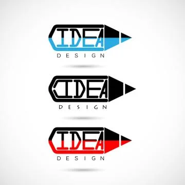 Creative pencil logo design.Concept of ideas inspiration, innovation, inventi Stock Illustration