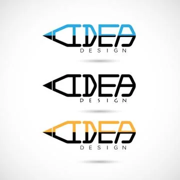 Creative pencil logo design.Concept of ideas inspiration, innovation, inventi Stock Illustration