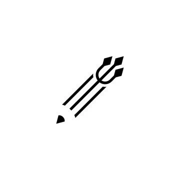 Creative pencil trident icon Illustrazione stock