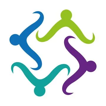 Creative People Connection Logo Design Teamwork unity human icon vector template Illustrazione stock