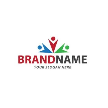 Creative people icon logo design vector Stock Illustration