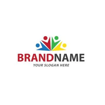 Creative people icon logo design vector Stock Illustration