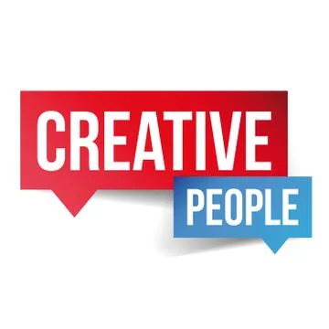 Creative People lettering speech bubble Stock Illustration