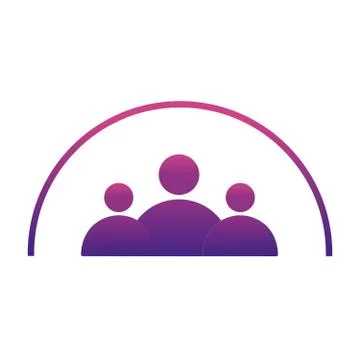 Creative people logo design template with circle. Stock Illustration