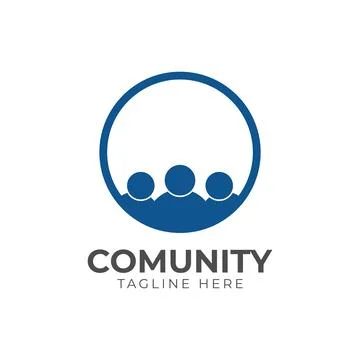 Creative people logo design template with circle Stock Illustration