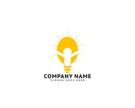 Creative people logo with light bulb concept vector, Creative idea logo des.. Stock Illustration