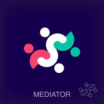 Creative people mediator shape logo. Stock Illustration