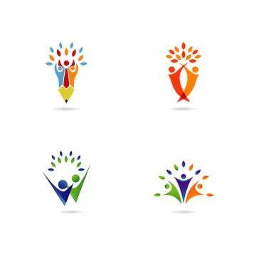 Creative People Partner Logo Design Set Stock Illustration