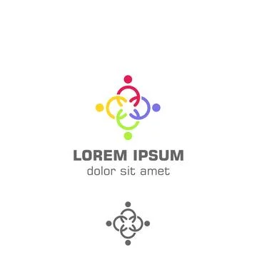 Creative people, people connect. Vector logo template Stock Illustration