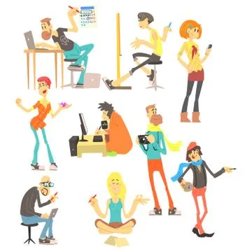 Creative People Set Stock Illustration