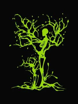 Creative People Tree Concept Logo Design Template Stock Illustration