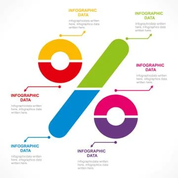 Creative percentage sign info-graphics design concept vector Stock Illustration