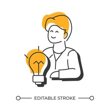 Creative person offset shadow line icon Illustrazione stock