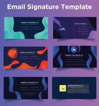 Creative personal multi professional email signature template Stock Illustration