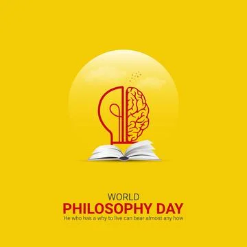 Creative Philosophy Day ads design. World Philosophy Day, Celebrated Novemb.. Stock Illustration