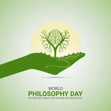 Creative Philosophy Day ads design. World Philosophy Day, Celebrated Novemb.. Stock Illustration