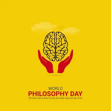 Creative Philosophy Day ads design. World Philosophy Day, Celebrated Novemb.. Stock Illustration