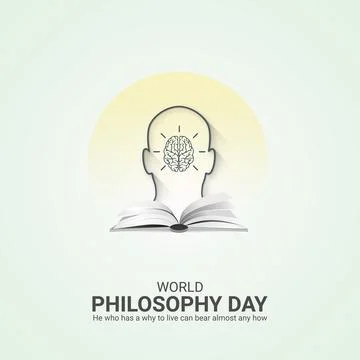 Creative Philosophy Day ads design. World Philosophy Day, Celebrated Novemb.. Stock Illustration