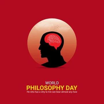 Creative Philosophy Day ads design. World Philosophy Day, Celebrated Novemb.. Stock Illustration