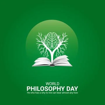 Creative Philosophy Day ads design. World Philosophy Day, Celebrated Novemb.. Stock Illustration